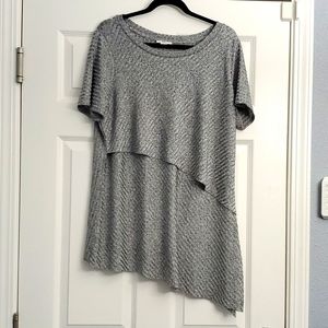 BAR III silver knit asymmetrical top